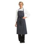 Chef Works Premium geweven schort blauw-wit gestreept | 65%, Verzenden, Nieuw in verpakking