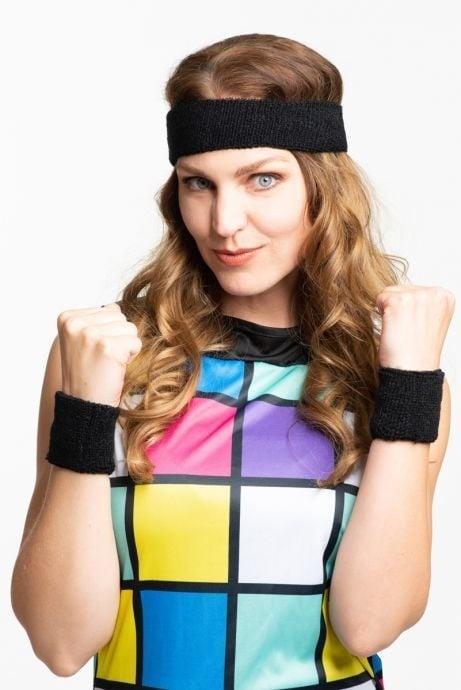 Zwarte Zweetbandjes 3st, Hobby & Loisirs créatifs, Articles de fête, Envoi