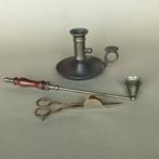 Kandelaar (3) - Koper - Kaarsen snuiter en dover, Antiek en Kunst