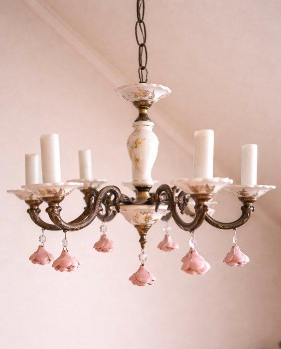 Kroonluchter - Messing, Porselein, Keramiek, Antiquités & Art, Curiosités & Brocante