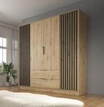 Kledingkast Eiken Zwart 206x51x200 Garderobekast, Huis en Inrichting, Verzenden, Nieuw