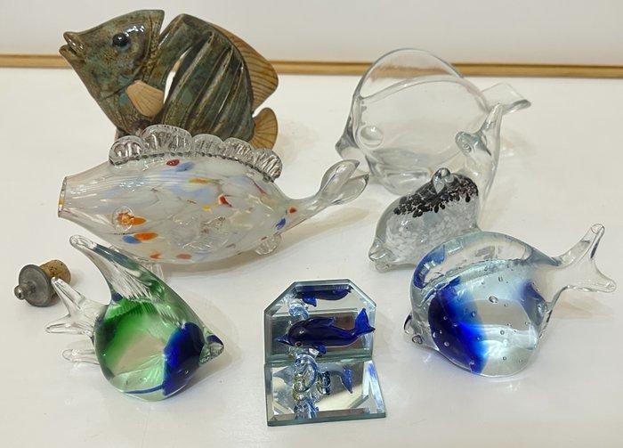 Collection thématique - Collection de 6 poissons en cristal, Antiek en Kunst, Antiek | Speelgoed