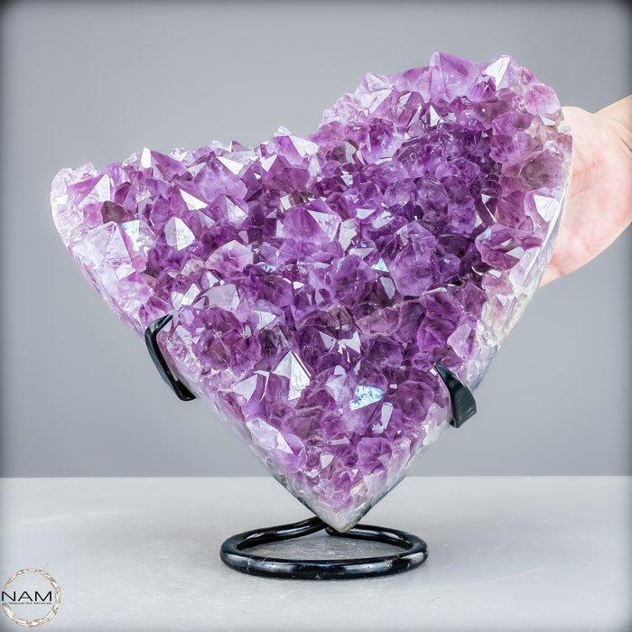 Natuurlijke amethist-hartdruse uit Uruguay - Van de hoogste, Verzamelen, Mineralen en Fossielen