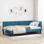vidaXL Hoek Bed Frame met hoofdeinde Blauw 90 cm x 200 cm, Verzenden, Nieuw