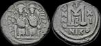 565-578ad Byzantine Justin Ii Sophia Ae follis Large M Brons, Verzenden