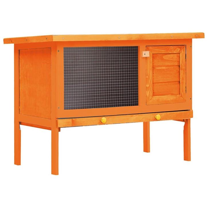 vidaXL Konijnenhok voor buiten met 1 verdieping hout, Dieren en Toebehoren, Knaagdieren en Konijnen | Hokken en Kooien, Nieuw