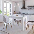 vidaXL Eettafel 120x60x76 cm bewerkt hout wit, Huis en Inrichting, Tafels | Eettafels, Verzenden, Nieuw