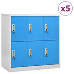 vidaXL Lockerkasten 5 st 90x45x92,5 cm staal lichtgrijs en, Huis en Inrichting, Kasten | Overige, Verzenden, Nieuw