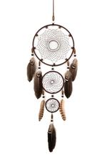 Dromenvanger Donkerbruin Dreamcatcher Veren Bruin Bohemian I, Hobby en Vrije tijd, Ophalen of Verzenden, Nieuw