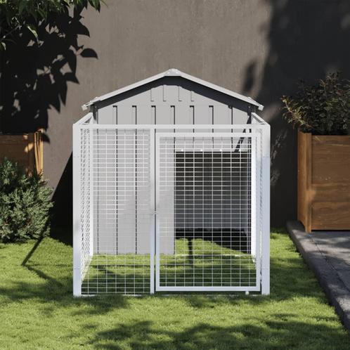 vidaXL Hondenhok met dak 117x201x123 cm gegalvaniseerd staal, Animaux & Accessoires, Accessoires pour chiens, Envoi