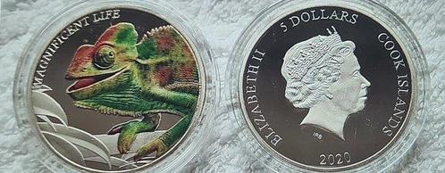 Cookeilanden. 5 Dollars coin Magnificient Life Colorful, Postzegels en Munten, Munten | Europa | Niet-Euromunten