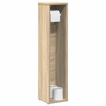vidaXL Badkamerkast met rolhouder 20,5x20x90 cm sonoma, Huis en Inrichting, Badkamer | Badkamermeubels, Verzenden, Nieuw