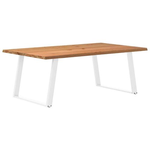 vidaXL Eettafel met natuurlijke rand massief eikenhout, Huis en Inrichting, Tafels | Eettafels, Nieuw, Verzenden