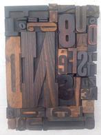 Drukblokken - Samenstelling van grote oude typografische, Antiek en Kunst