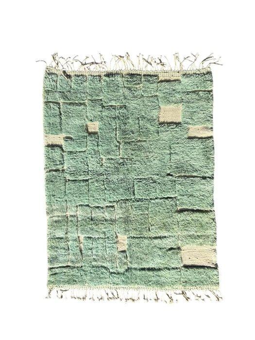 Marokkaanse groene Berber Beni Ourain tapijt 150x200 cm,, Huis en Inrichting, Stoffering | Tapijten en Vloerkleden