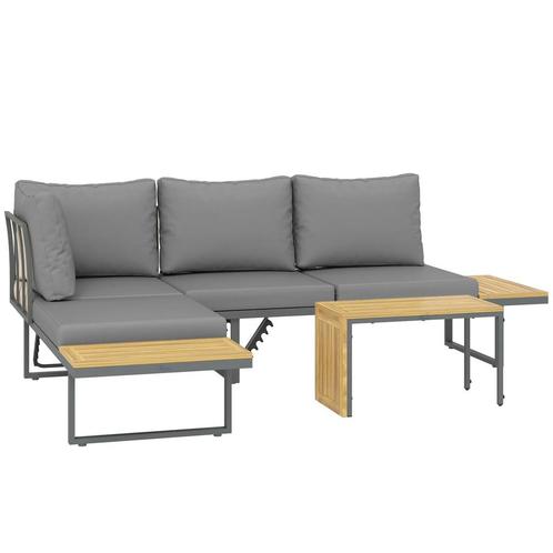 TRUUSK Acaciahout Tuinmeubelset - 6 Personen - L-vormige Tui, Tuin en Terras, Tuinsets en Loungesets, Verzenden