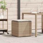 vidaXL Kussenbox met opslag Beige 50 x 50 x 50 cm poly, Tuin en Terras, Verzenden, Nieuw