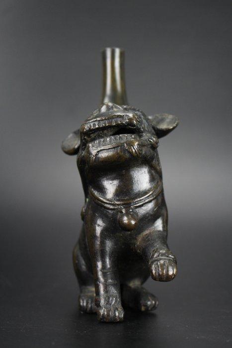 Foo Lion incense stick holder or joss stick holder - Bronze, Antiek en Kunst, Antiek | Overige Antiek