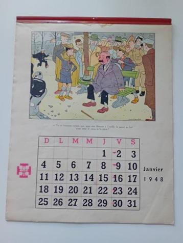 Hergé / Jijé / Morris / divers auteurs - Calendrier scout -