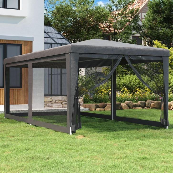 vidaXL Partytent met 6 mesh zijwanden 3x6 m HDPE, Tuin en Terras, Partytenten, Nieuw, Verzenden