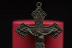 Relikwie - (Renaissance) - Christelijk bronzen kruis -, Antiek en Kunst