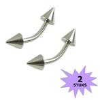 Fako Bijoux® - Wenkbrauw Piercing - Spike - 4mm -, Handtassen en Accessoires, Piercings, Nieuw, Verzenden