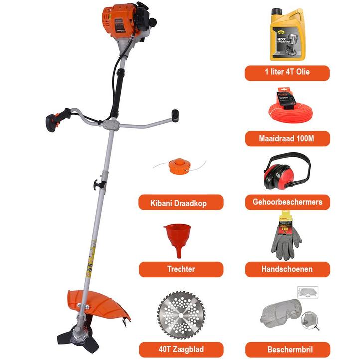 Kibani 4-Takt Bosmaaier Benzine – Kantenmaaier – Grastrimmer, Tuin en Terras, Bosmaaiers, Nieuw