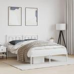 vidaXL Bedframe met hoofdbord metaal wit 140x200 cm, Huis en Inrichting, Slaapkamer | Bedden, Verzenden, Nieuw
