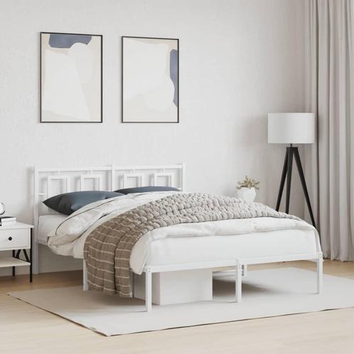 vidaXL Bedframe met hoofdbord metaal wit 140x200 cm, Huis en Inrichting, Slaapkamer | Bedden, Nieuw, Verzenden