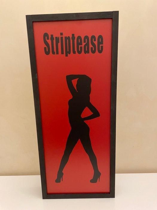 Sexy striptease in Amsterdam - Reclamebord met, Antiek en Kunst, Antiek | Wandborden en Tegels