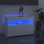 vidaXL Meuble TV avec lumières LED blanc brillant, Maison & Meubles, Armoires | Mobilier de télévision, Neuf, Verzenden