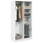 vidaXL Kledingkast 100x50x200 cm bewerkt hout wit, Huis en Inrichting, Kasten | Kleerkasten, Verzenden, Nieuw