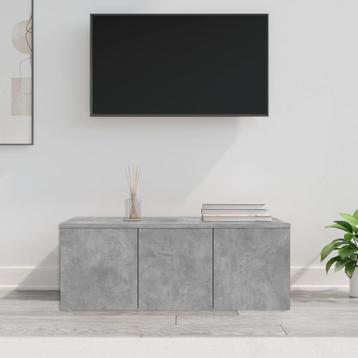 vidaXL Tv-meubel 80x34x30 cm bewerkt hout betongrijs, Huis en Inrichting, Kasten |Televisiemeubels, Verzenden, Nieuw