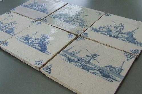 Carreau - 6 carreaux de Herder - 1650-1700, Antiek en Kunst, Antiek | Glaswerk en Kristal