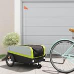 vidaXL Fietstrailer 45 kg ijzer zwart en groen, Fietsen en Brommers, Fietsaccessoires | Aanhangwagens en Karren, Verzenden, Nieuw