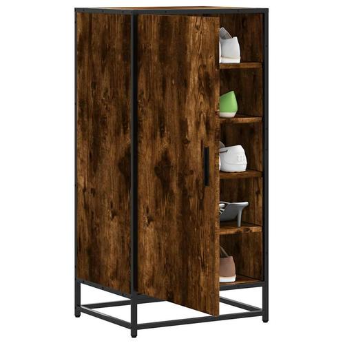 vidaXL Schoenenrek 48x38x97,5 cm bewerkt hout gerookt, Huis en Inrichting, Kasten | Schoenenkasten, Nieuw, Verzenden