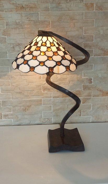 Lamp - Tiffany-stijl - Zeldzaam model - Vitraux en gietijzer, Antiek en Kunst, Curiosa en Brocante