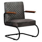 vidaXL Fauteuil Gris Cuir véritable
