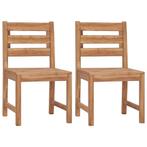 vidaXL Tuinstoelen 2 st massief teakhout, Tuin en Terras, Tuinstoelen, Verzenden, Nieuw