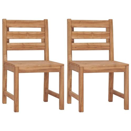 vidaXL Tuinstoelen 2 st massief teakhout, Tuin en Terras, Tuinstoelen, Nieuw, Verzenden