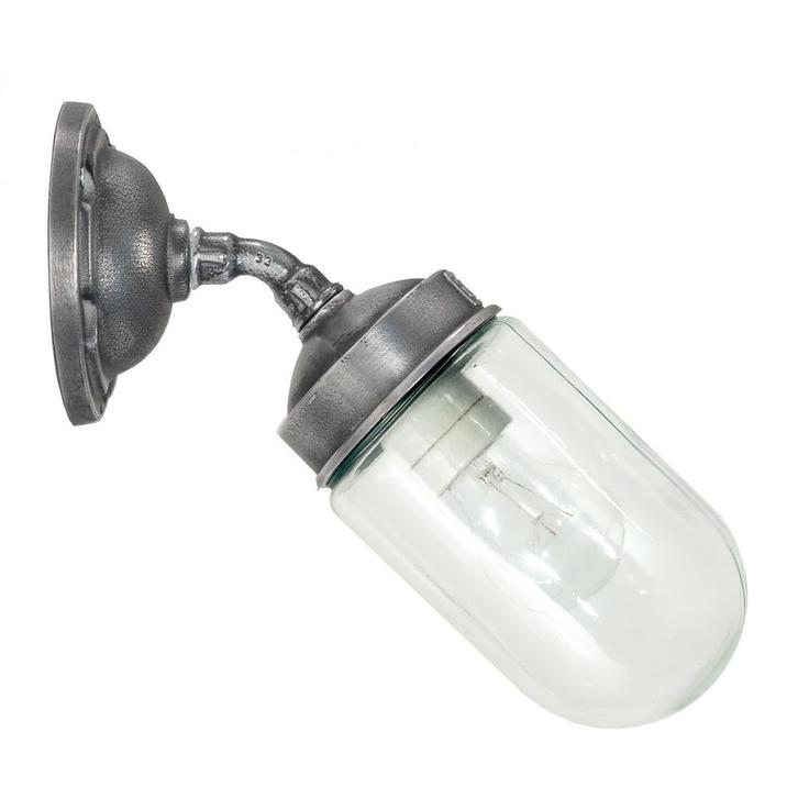 Stal- & Boerderijlampen Forty-Five Muurlamp Zilver, Tuin en Terras, Buitenverlichting, Verzenden