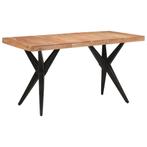 vidaXL Table à dîner noir 140x70x76 cm bois dacacia