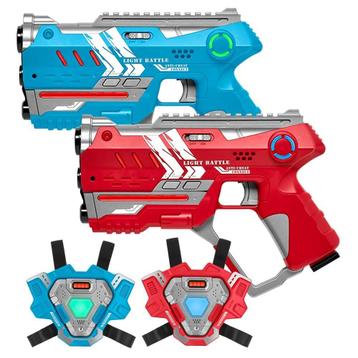 Light Battle Connect Laserguns + 2 Vesten - Rood/Blauw, Ophalen of Verzenden