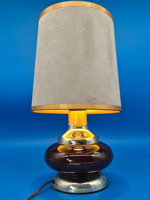 Porzellan-Tischlampe mit Stoffschirm – 20. Jahrhundert -, Antiek en Kunst, Curiosa en Brocante
