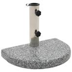 vidaXL Socle de parasol Granite courbe 10 kg Gris, Tuin en Terras, Parasols, Verzenden