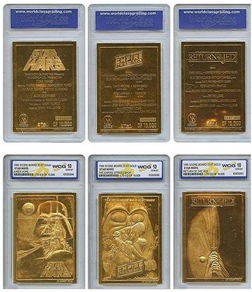 Star Wars ( Lot of 7 ) - Original Gold Cards ( 23K ) - Grade