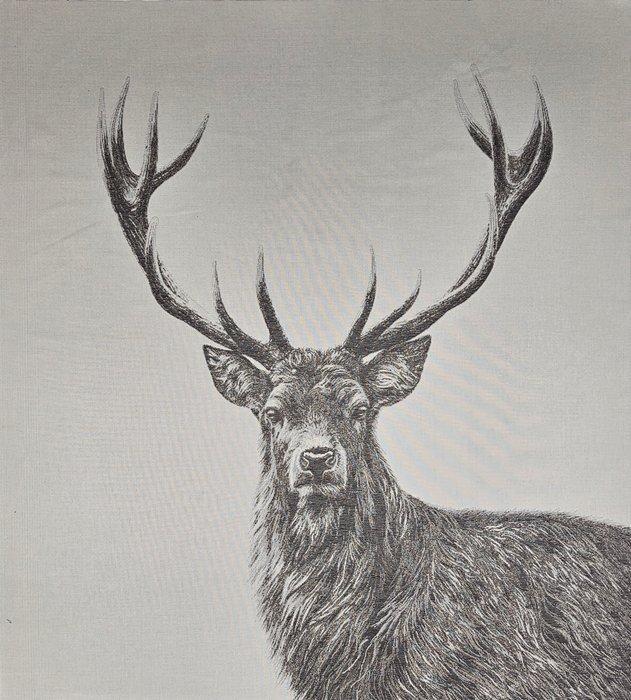 Wandtapijt van alpaca-jacquard «Cervo maestoso» Montagna -, Antiek en Kunst, Curiosa en Brocante