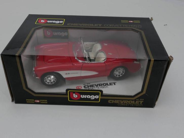 Schaal 1:18 Bburago 3034 Chevrolet Corvette 1957 #3156, Hobby en Vrije tijd, Modelauto's | 1:18, Gebruikt, Ophalen of Verzenden