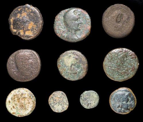 Oudheid Lote de 10 Æ monedas Incluyendo Pontus Amisos,, Postzegels en Munten, Munten | Europa | Niet-Euromunten