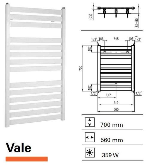 Designradiator Vale 700 x 560 mm Aluminium, Doe-het-zelf en Bouw, Sanitair, Bad, Nieuw, Ophalen of Verzenden